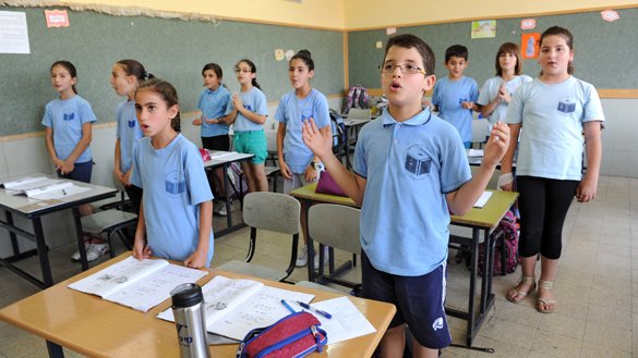 Aramäischer Schulunterricht in Jish, Israel