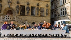 Abendmahl-Bild von Leonardo da Vinci nachgestellt in Osnabrück