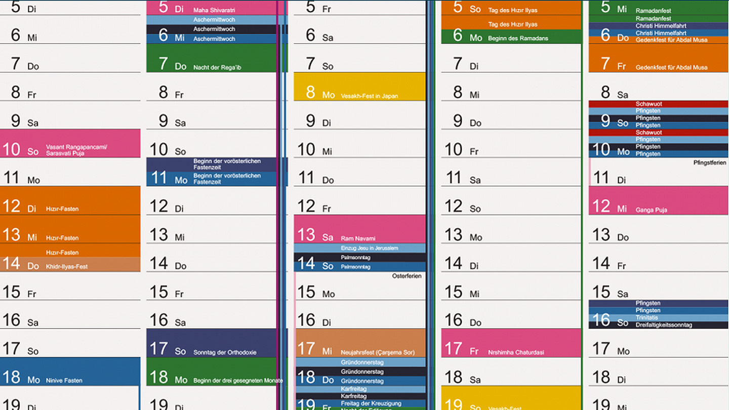 Kalender informiert über Feiertage der Religionen  evangelisch.de